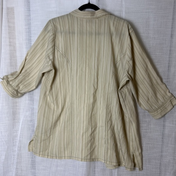 Claire France embroidered boho western shirt ,2X, cuff,multi print,seersucker EC - Picture 12 of 14
